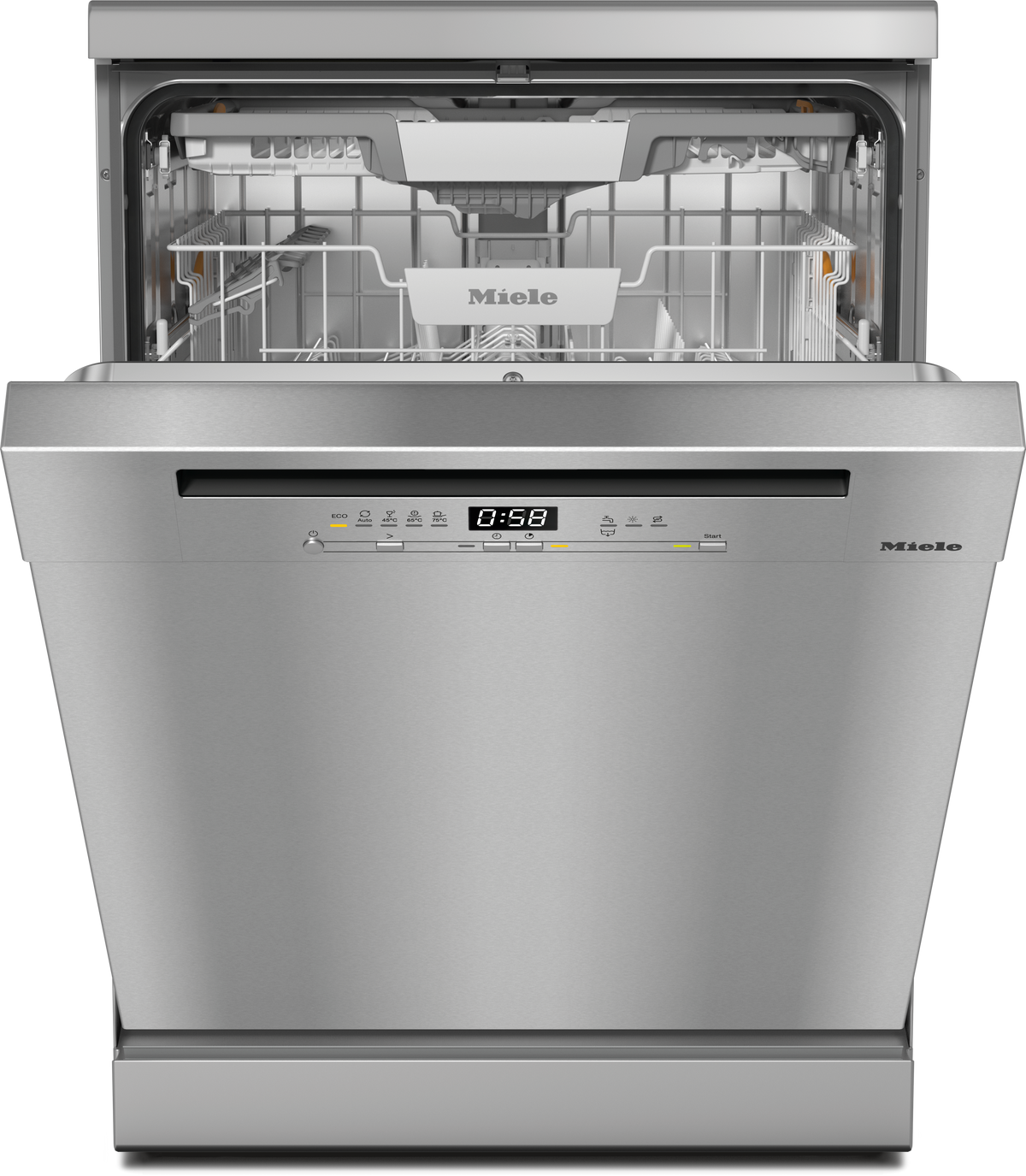 Miele G5811 SC Freestanding Dishwasher in CleanSteel — Miele G5811 SC Freestanding Dishwasher in CleanSteel — Miele G5811 SC Freestanding Dishwasher in CleanSteel — Miele G5811 SC Dishwashers in CleanSteel — Factual image
