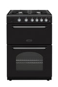 Rangemaster Classic All Gas Black with Chrome trim Cooker front view