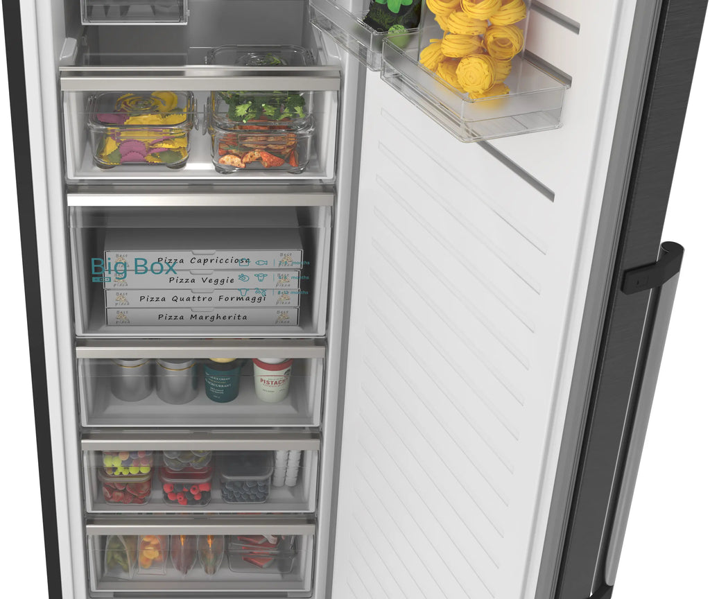 iQ500 Free-standing freezer 186.2 x 59.5 cm Brushed black steel antiFingerprint GS36NAXCG
