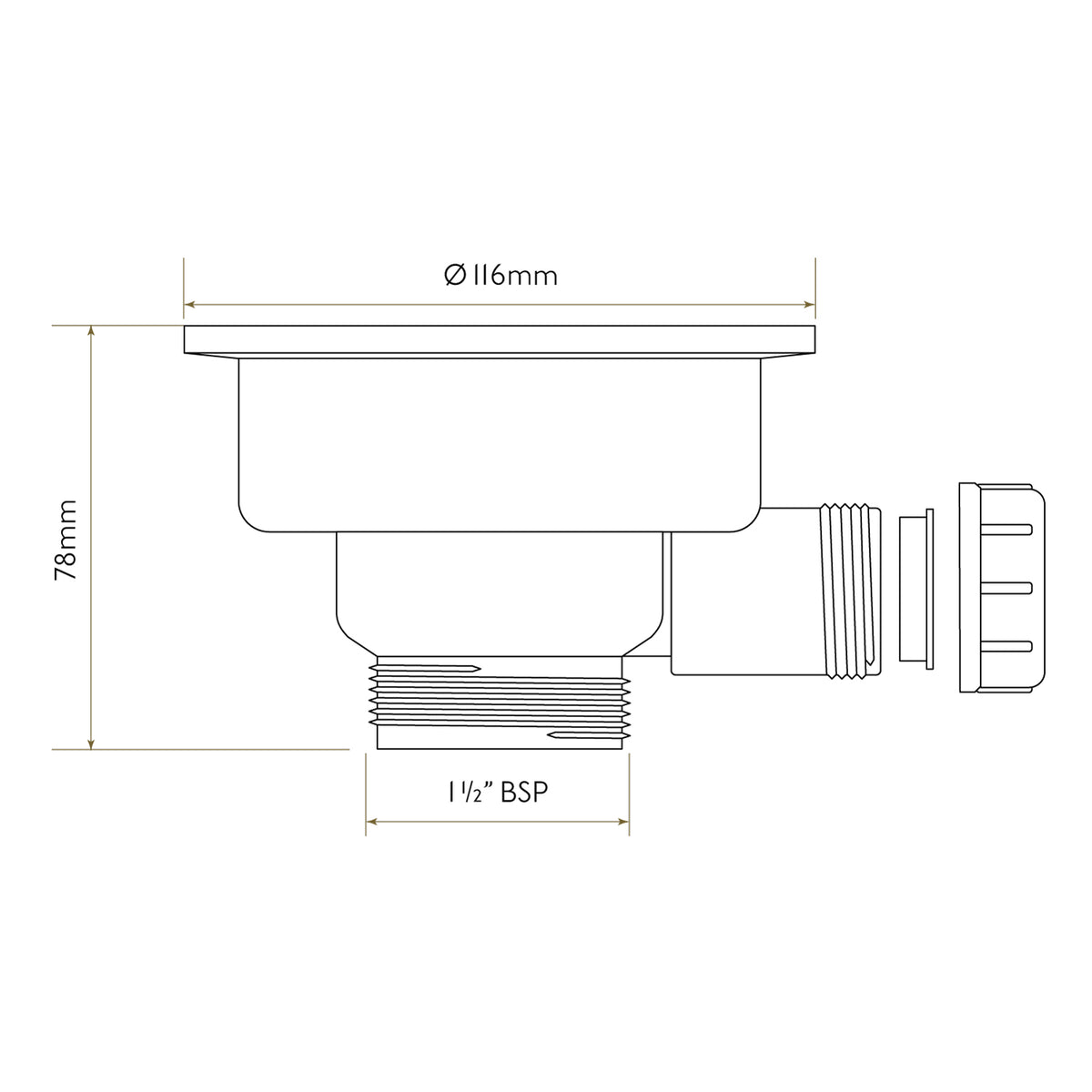Bidbury & Co 3.5" Contemporary Waste — Chrome