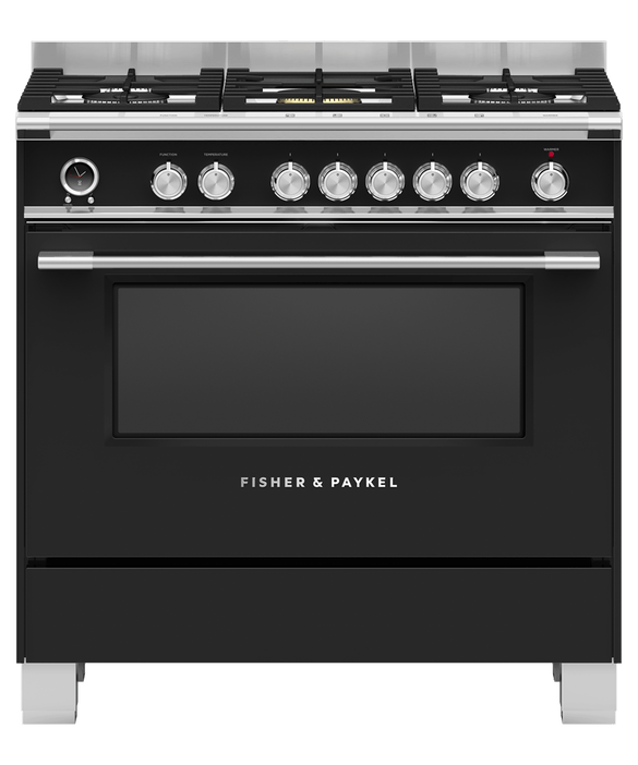 Fisher & Paykel OR90SCG6B1 90cm Series 9 Classic 5 Burner Dual Fuel Pyrolytic Freestanding Cooker