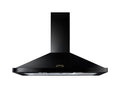 Rangemaster 110 Chimney Hood Black / Brass Cooker Hood front view