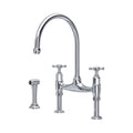 Perrin & Rowe Ionian Bridge Sink Mixer with Rinse (Crosstop) 4172 – Chrome