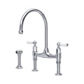 Perrin & Rowe Ionian Bridge Sink Mixer with Rinse (Lever) 4173 – Chrome