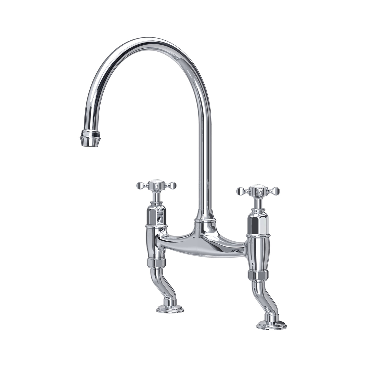 Perrin & Rowe Ionian Bridge Sink Mixer (Crosstop) 4192 – Chrome