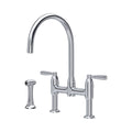 Perrin & Rowe Langbourn Bridge Sink Mixer with Rinse 4273 – Chrome