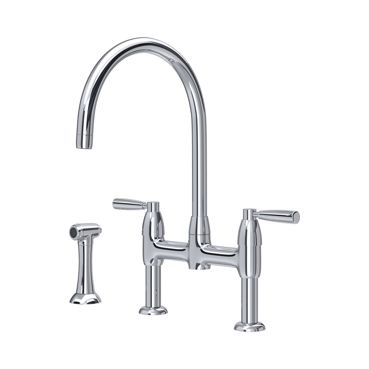 Perrin & Rowe Langbourn Bridge Sink Mixer with Rinse 4273 – Chrome