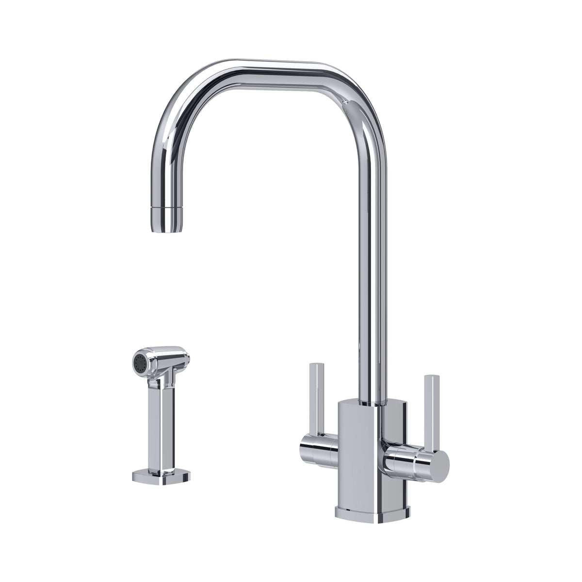 Perrin & Rowe Juliet Square Monobloc Sink Mixer with Rinse 4310 – Chrome