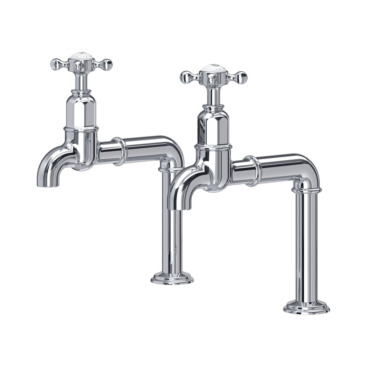 Perrin & Rowe Ionian Crosstop Bibcock Taps 4338 – Chrome