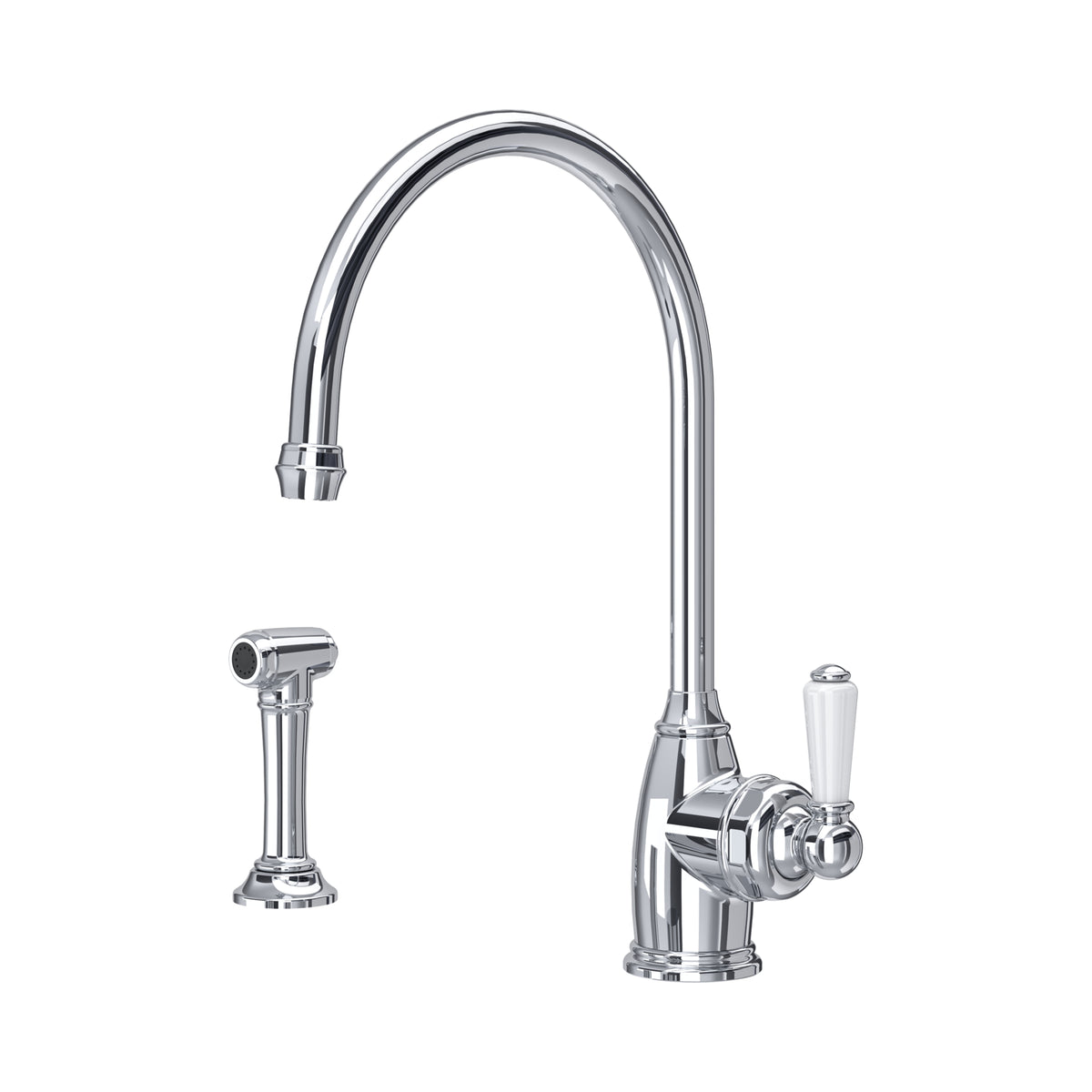 Perrin & Rowe Phoenician Monobloc Sink Mixer with Rinse (Single Lever) 4346 – Chrome