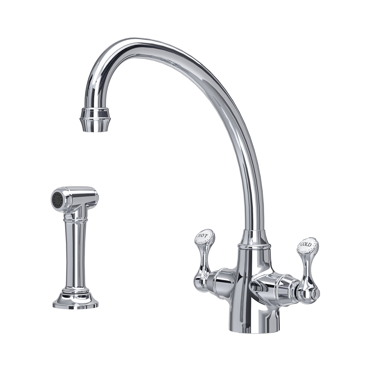Perrin & Rowe Etruscan Monobloc Sink Mixer with Rinse 4350 – Chrome
