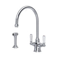 Perrin & Rowe Phoenician Monobloc Sink Mixer with Rinse (Two Lever) 4360 – Chrome