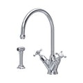 Perrin & Rowe Phoenician Monobloc Sink Mixer with Rinse (Crosstop) 4365 – Chrome