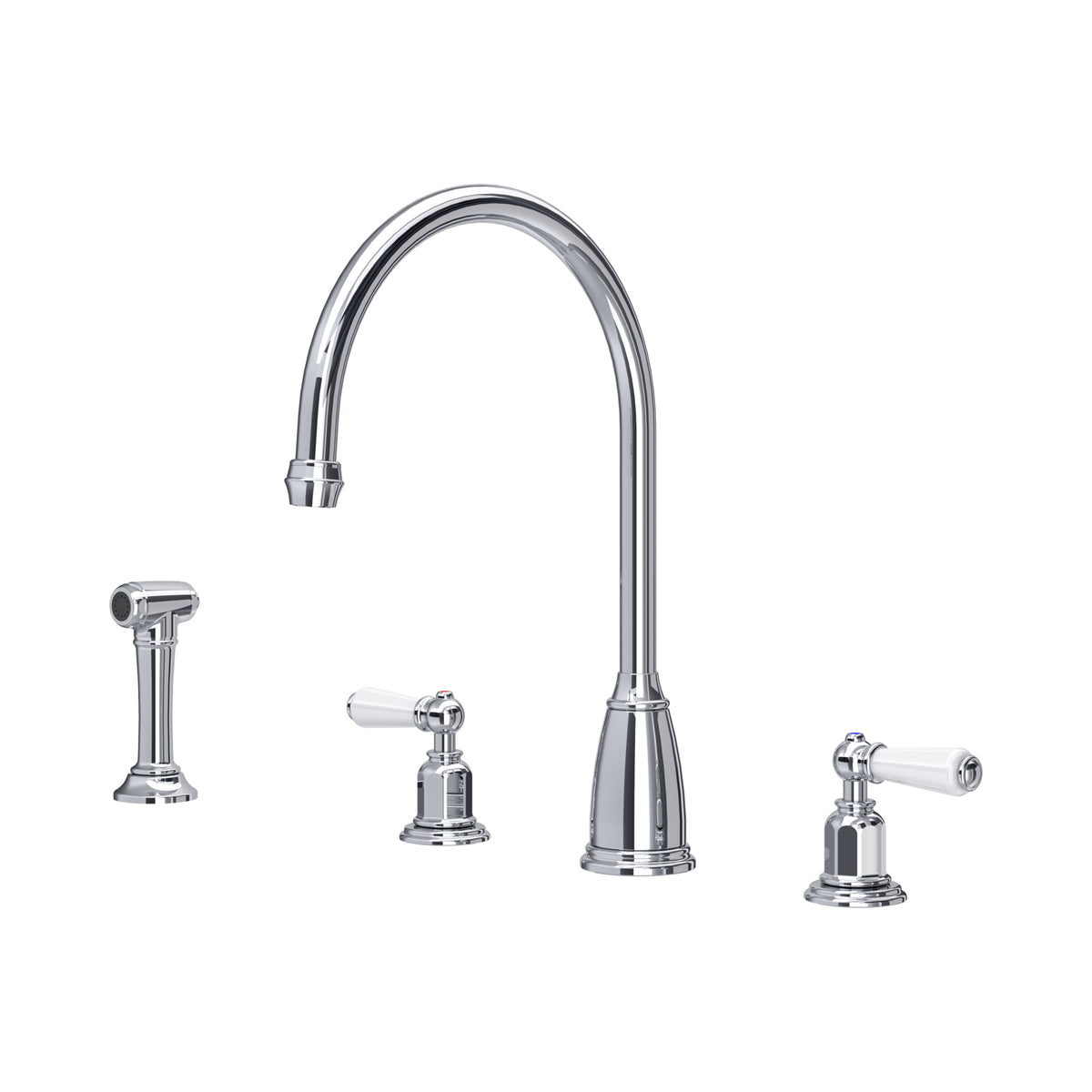 Perrin & Rowe Phoenician Widespread Sink Mixer with Rinse 4376 – Chrome