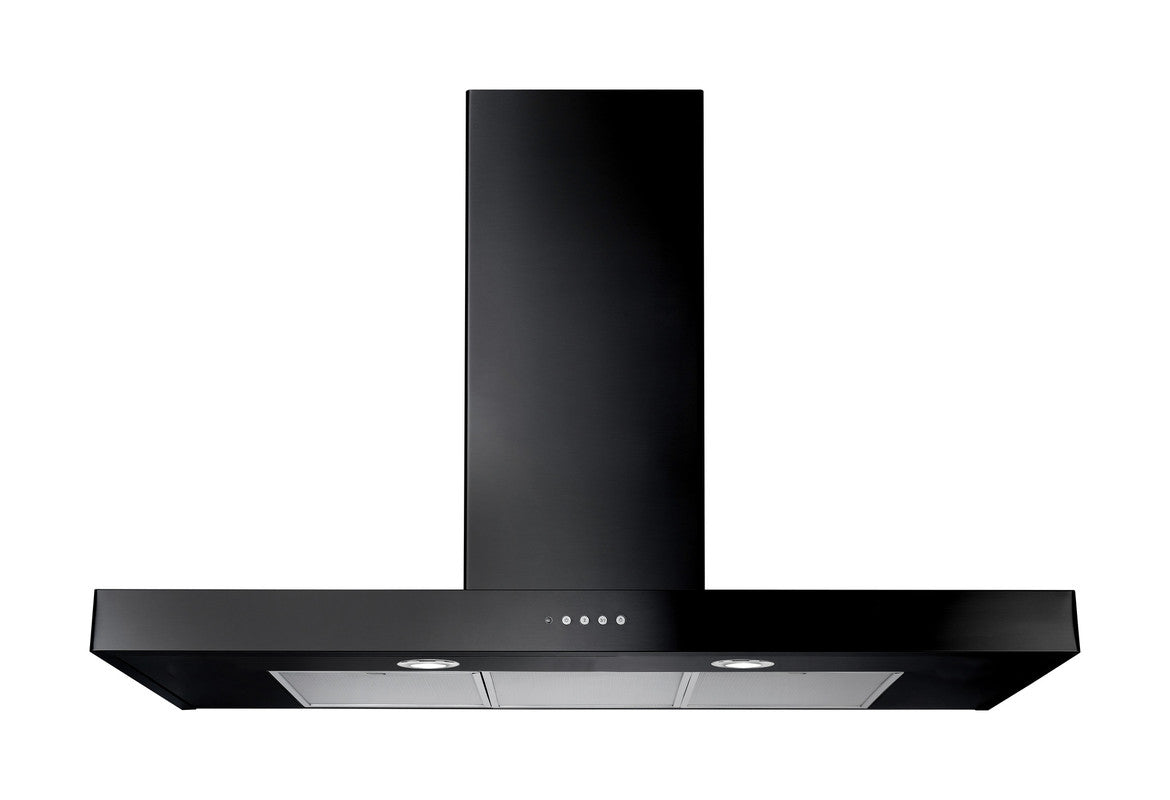 Rangemaster 90 Flat Hood Black Cooker Hood front view