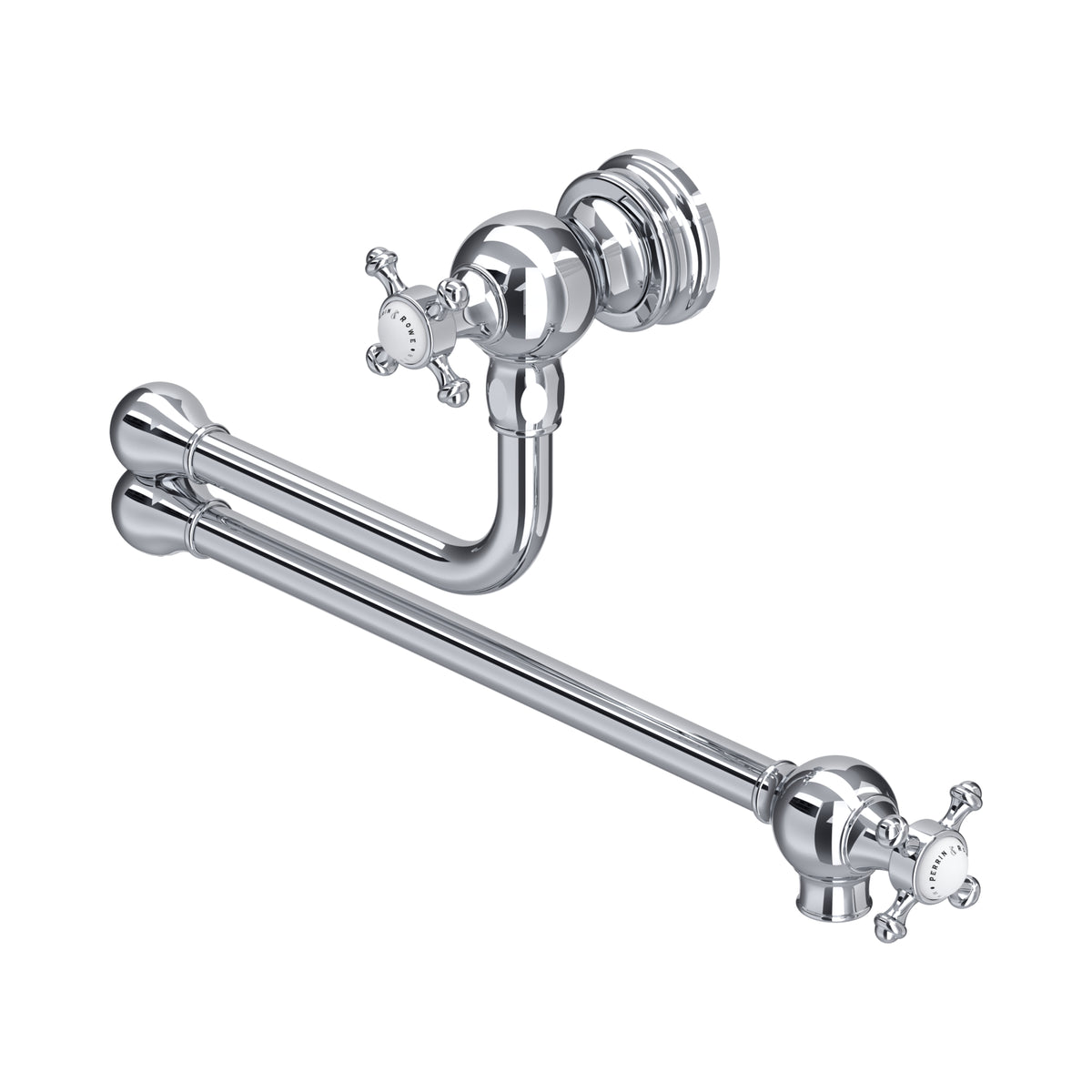 Perrin & Rowe Pot Filler with Crosstop Handles 4798 – Chrome