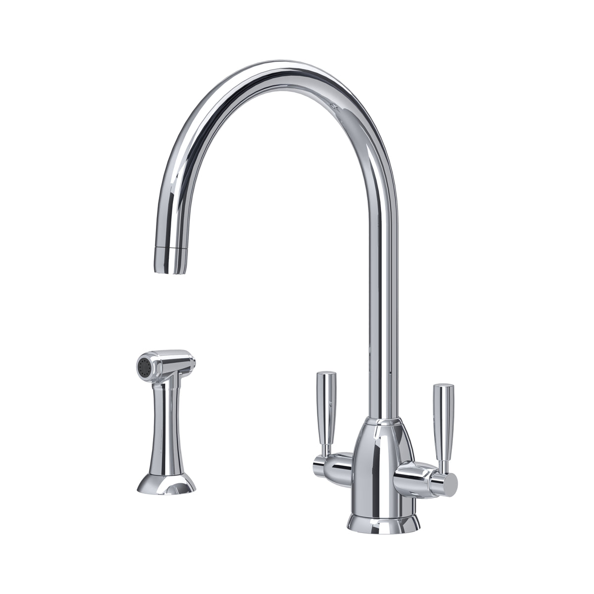 Perrin & Rowe Langbourn Monobloc Sink Mixer with Rinse (Dual Lever) 4866 – Chrome