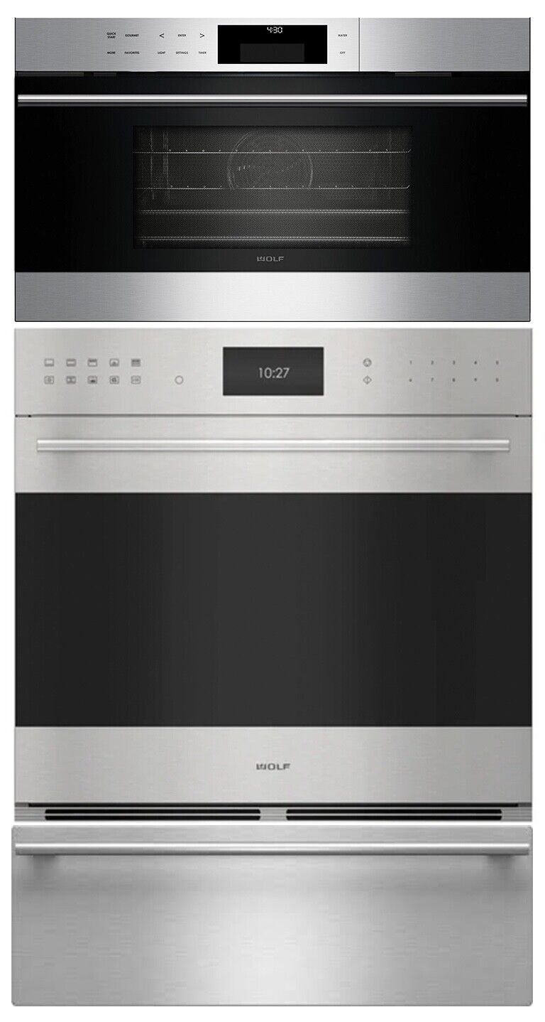 Wolf E-Series Oven, Steam Oven and Warming Drawer Package Deal - Ex-Display