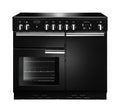 Rangemaster Professional+ 100cm Ceramic Black with Chrome trim Range Cooker front view