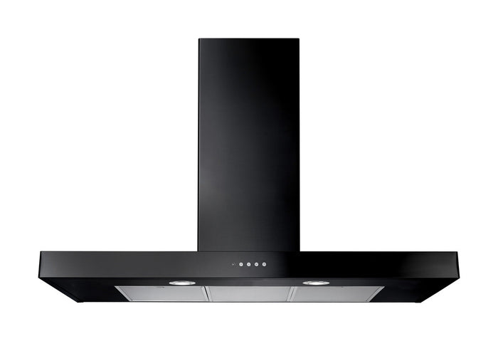 Rangemaster 110 Flat Hood Black Cooker Hood front view