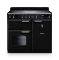 Rangemaster Classic 100cm Induction Gloss Black with Chrome trim Range Cooker front view