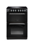 Rangemaster Classic Ceramic Black with Chrome trim Cooker front view