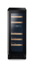 Rangemaster Wine Cabinet 30cm Black with Stainless Steel trim Wine Cooler front view