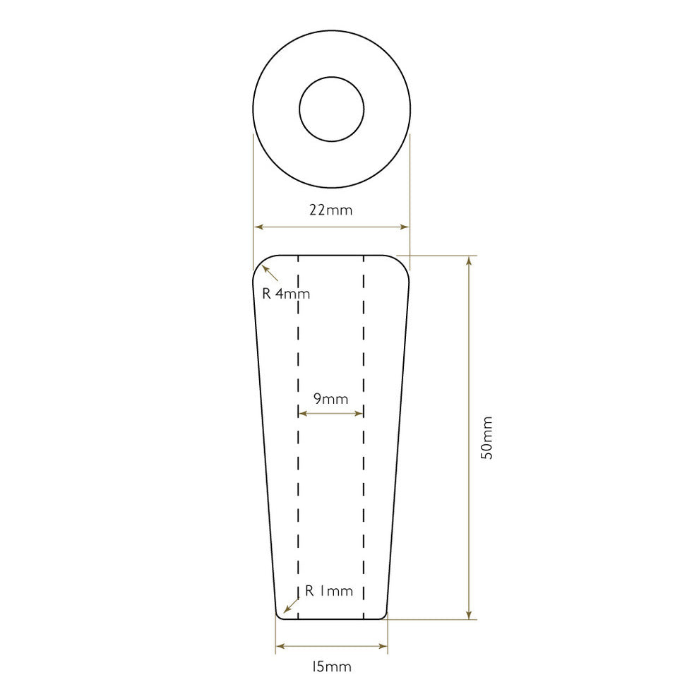 Bidbury & Co Alternative Tap Handles — Chrome — technical drawing