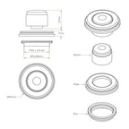 Bidbury & Co Airswitch Cover — Chrome — technical drawing
