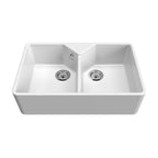 Bidbury & Co Alderley Double Bowl Ceramic Butler Sink — White
