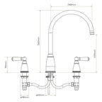 Bidbury & Co Alderton Kitchen Tap — Chrome — technical drawing