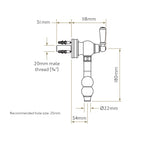 Bidbury & Co Aldsworth Pot Filler — Chrome — technical drawing