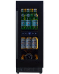 CELLA BV18-BH undercounter drinks fridge – Black glass