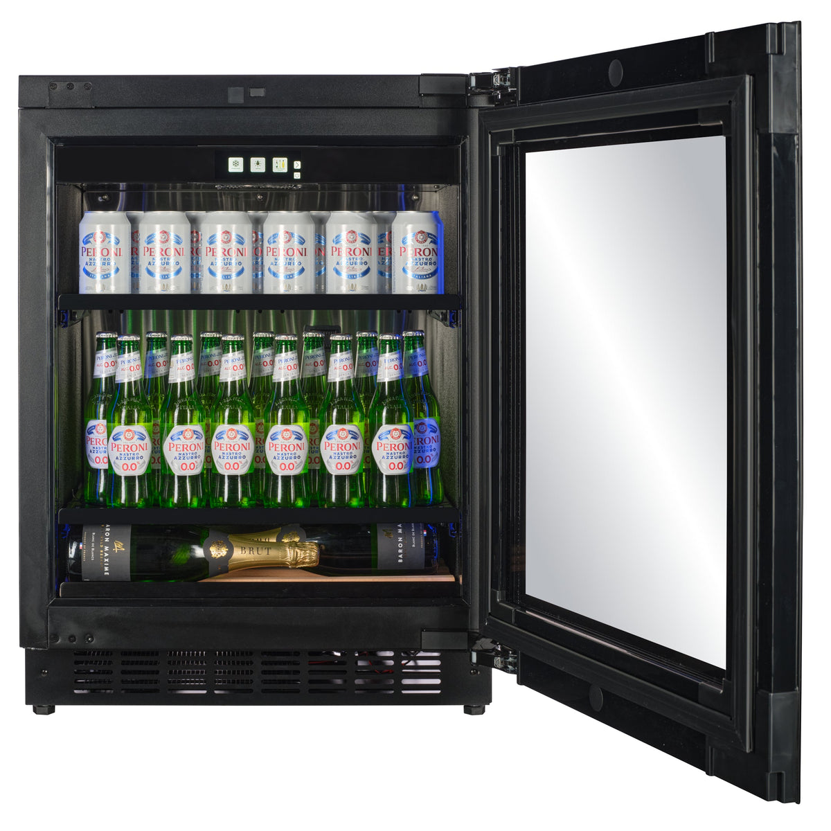 CELLA BV30B-TO undercounter drinks fridge – Black glass