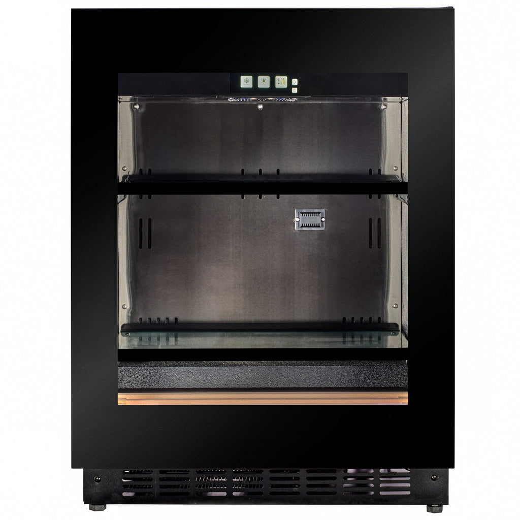 CELLA BV30B-TO undercounter drinks fridge – Black glass