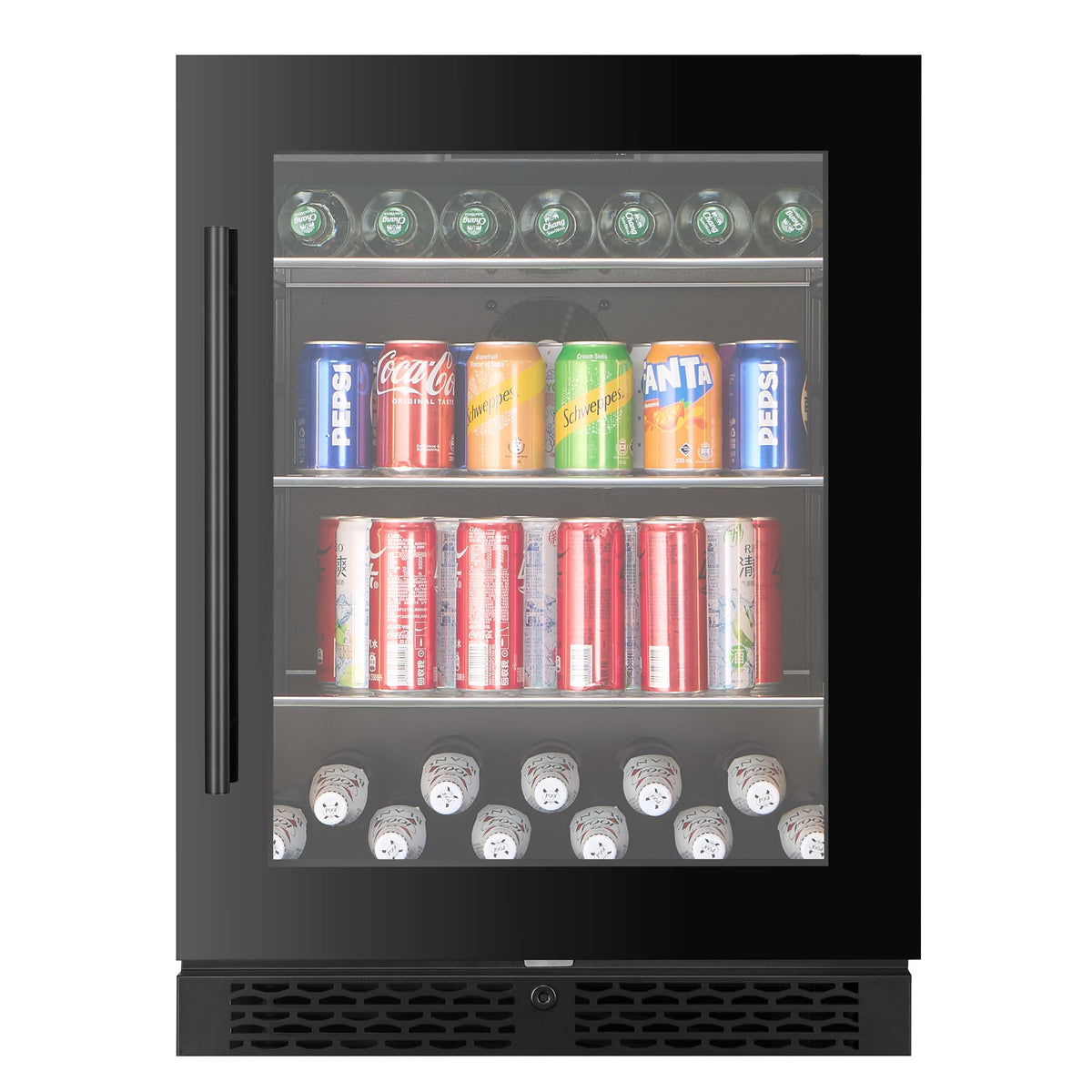 CELLA BV46S-BLACK freestanding drinks fridge – Black glass