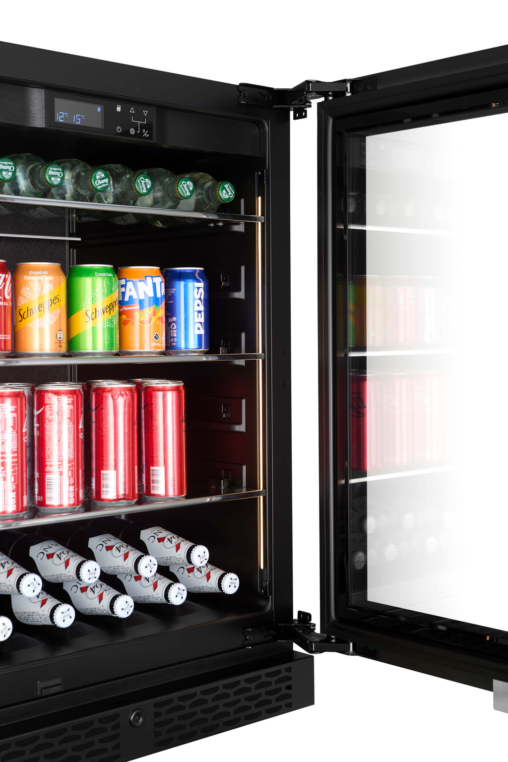 CELLA BV46S-BLACK freestanding drinks fridge – Black glass