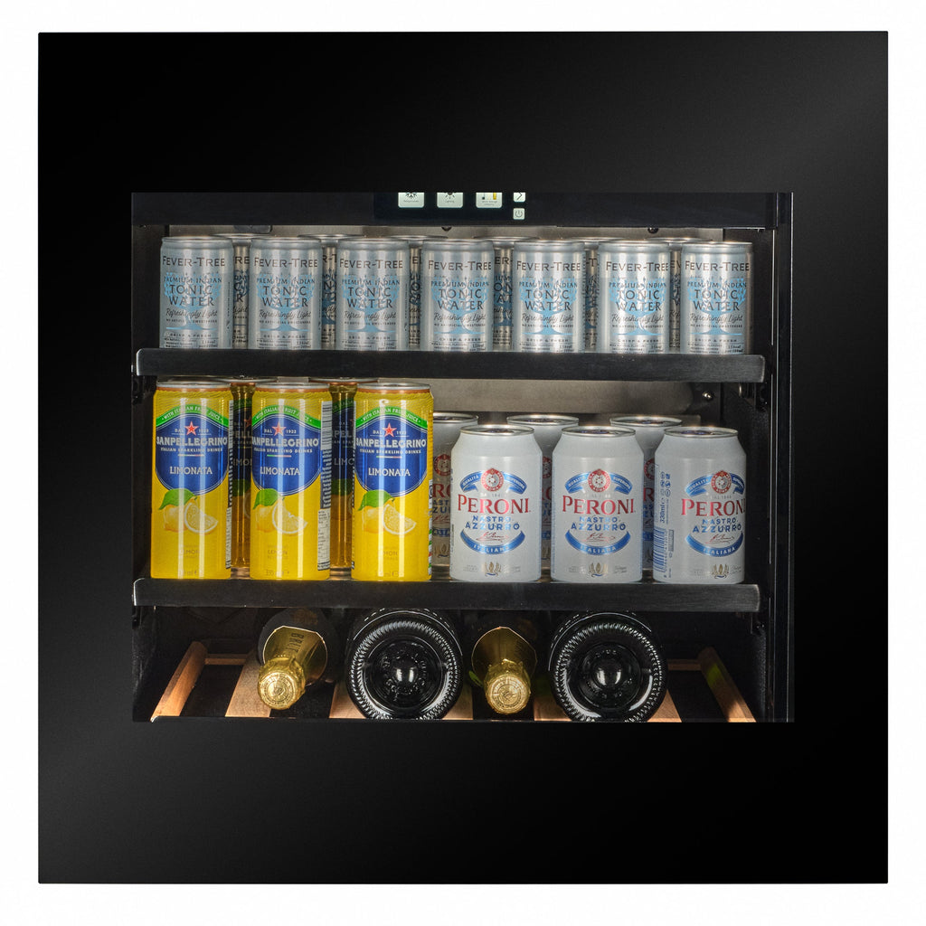 CELLA BVI-24B-TO integrated drinks fridge – Black glass