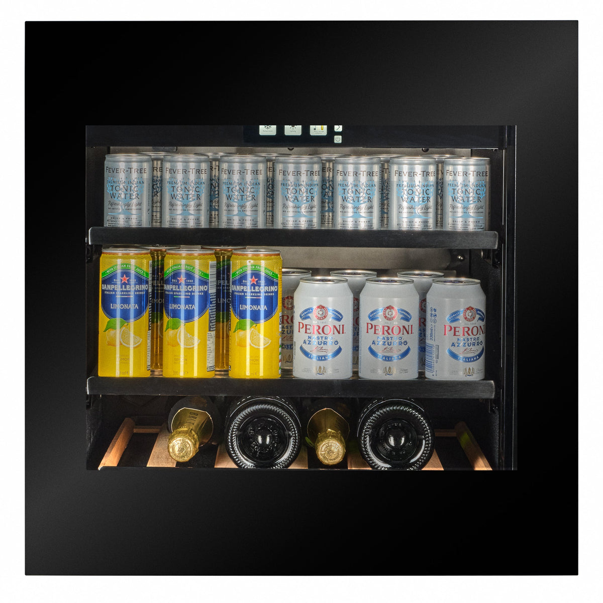 CELLA BVI-24B-TO integrated drinks fridge – Black glass