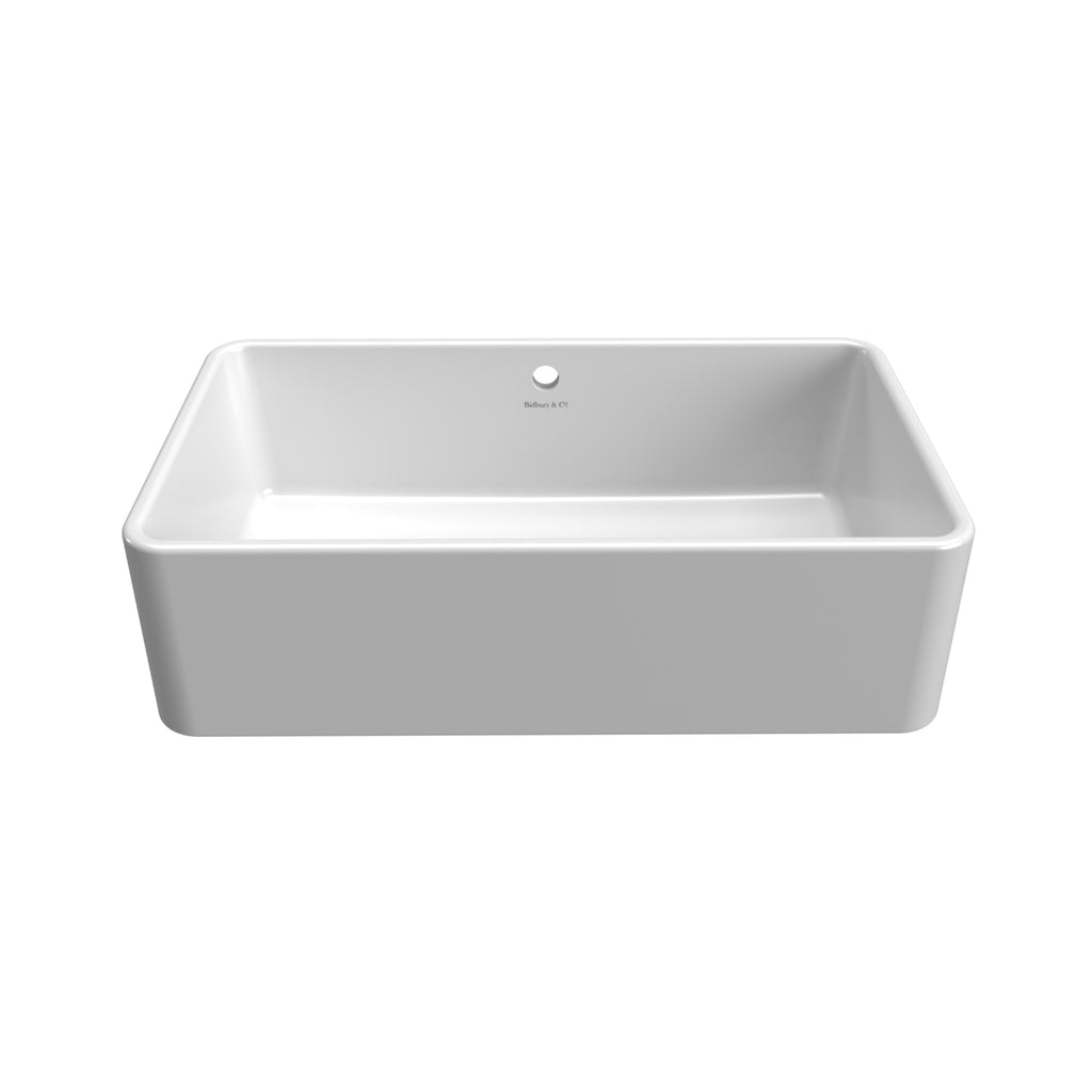 Bidbury & Co Chedworth Single Bowl Ceramic Butler Sink — White