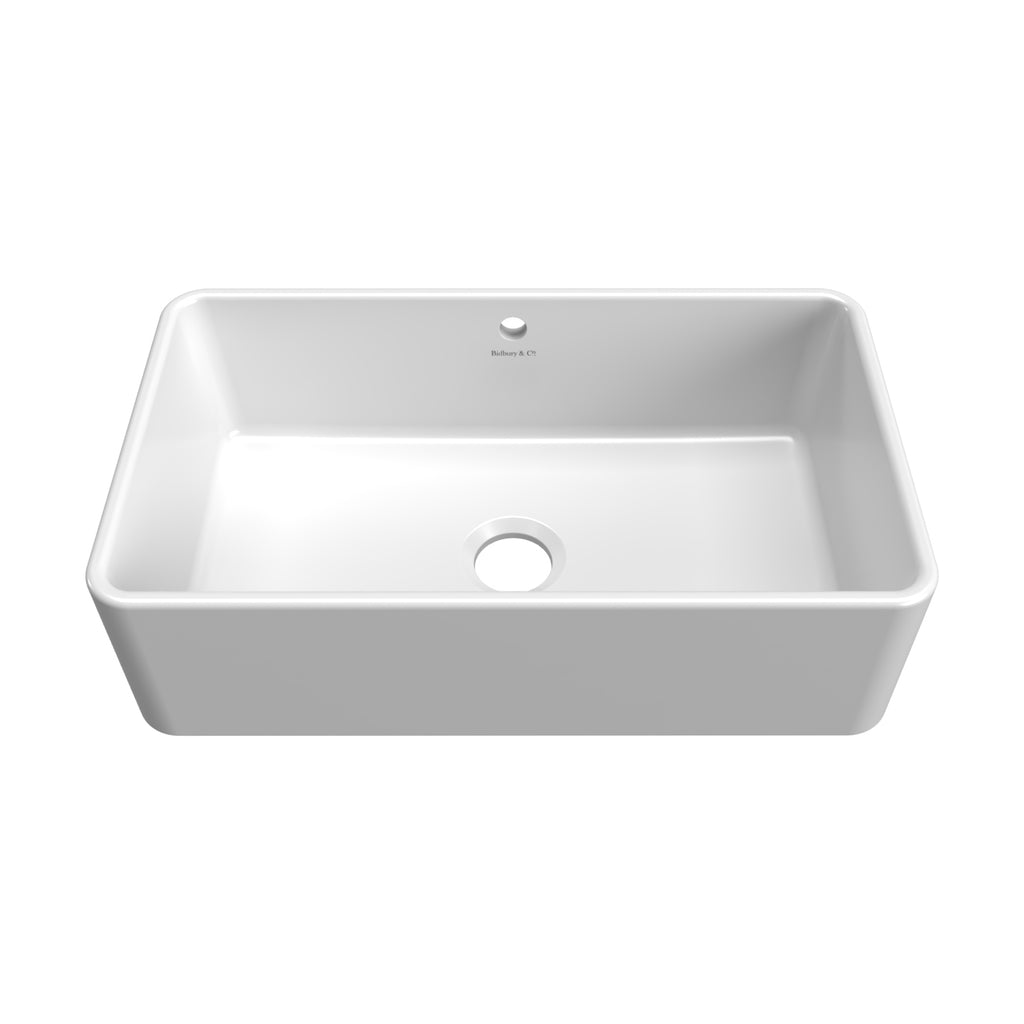 Bidbury & Co Chedworth Single Bowl Ceramic Butler Sink — White