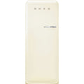 Retro Free Standing Refrigerator in Cream, Left hand hinge