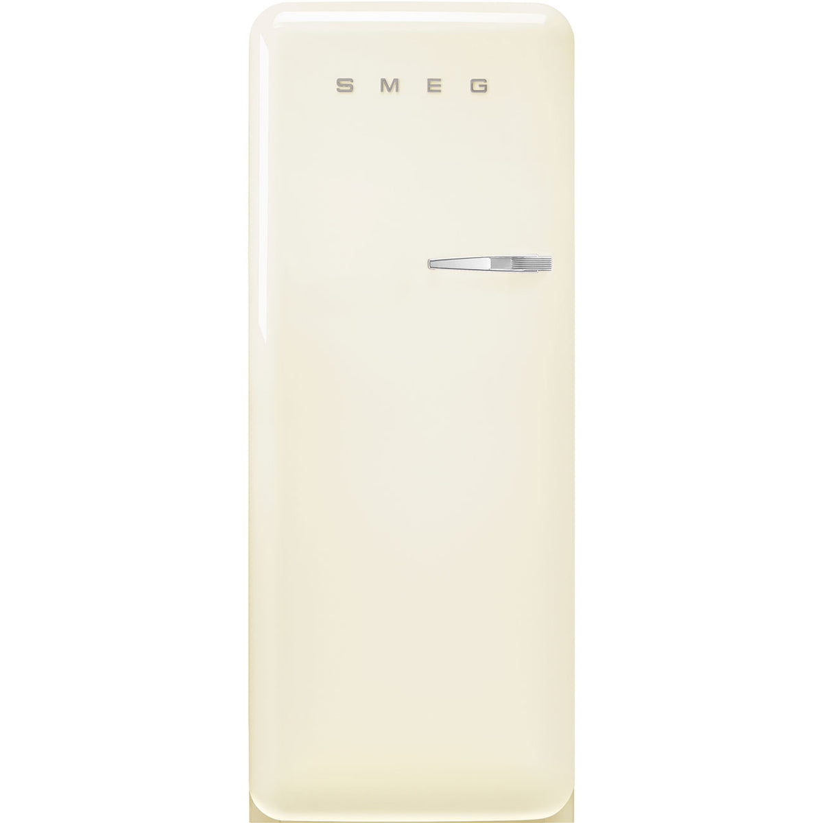 Retro Free Standing Refrigerator in Cream, Left hand hinge