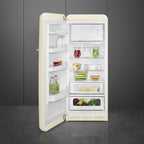 Retro Free Standing Refrigerator in Cream, Left hand hinge