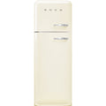 Retro Free Standing Refrigerator in Cream, Left hand hinge