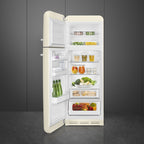Retro Free Standing Refrigerator in Cream, Left hand hinge
