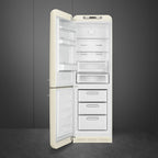 Retro Free Standing Refrigerator in Cream, Left hand hinge