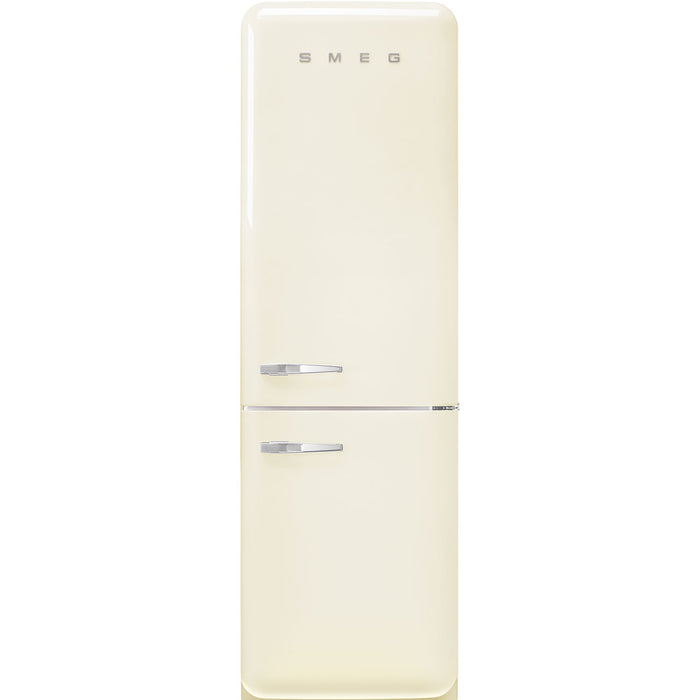 Retro Free Standing Refrigerator in Cream, Right hand hinge