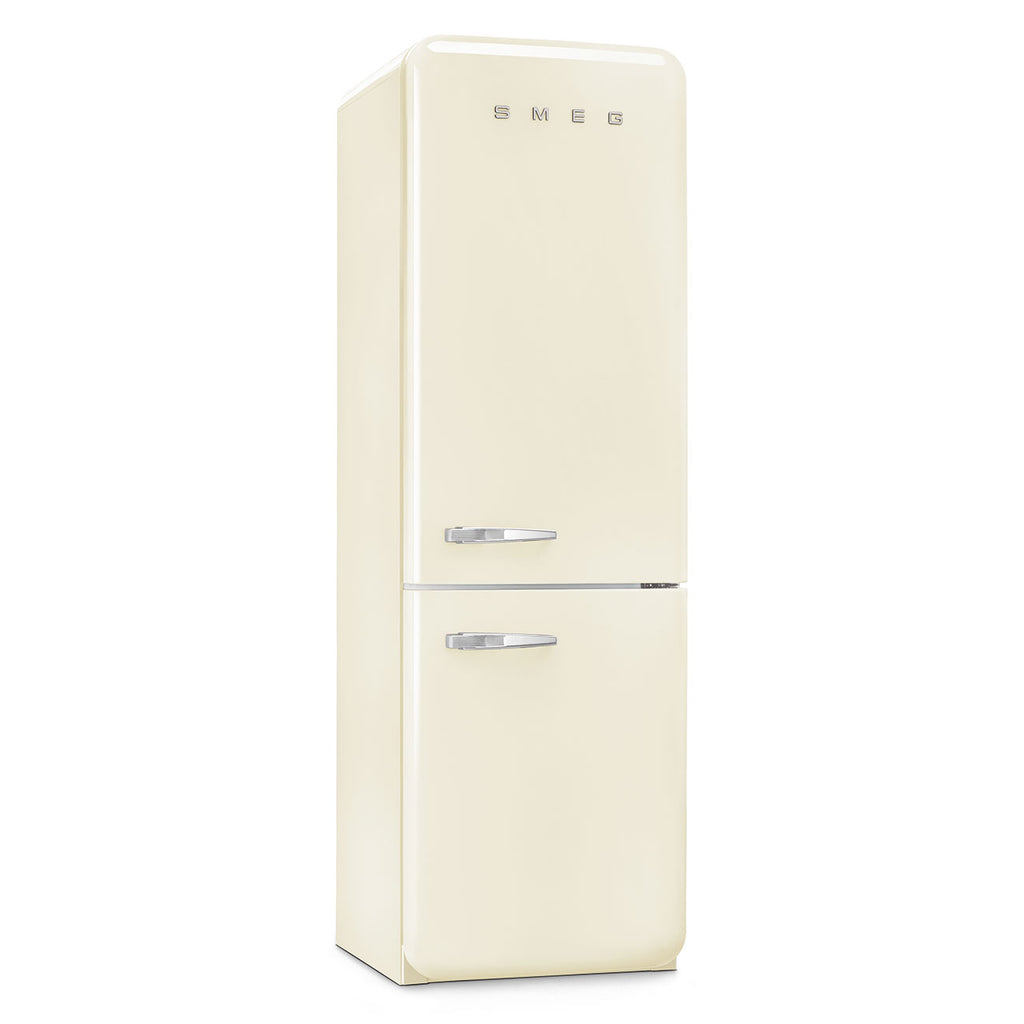 Retro Free Standing Refrigerator in Cream, Right hand hinge