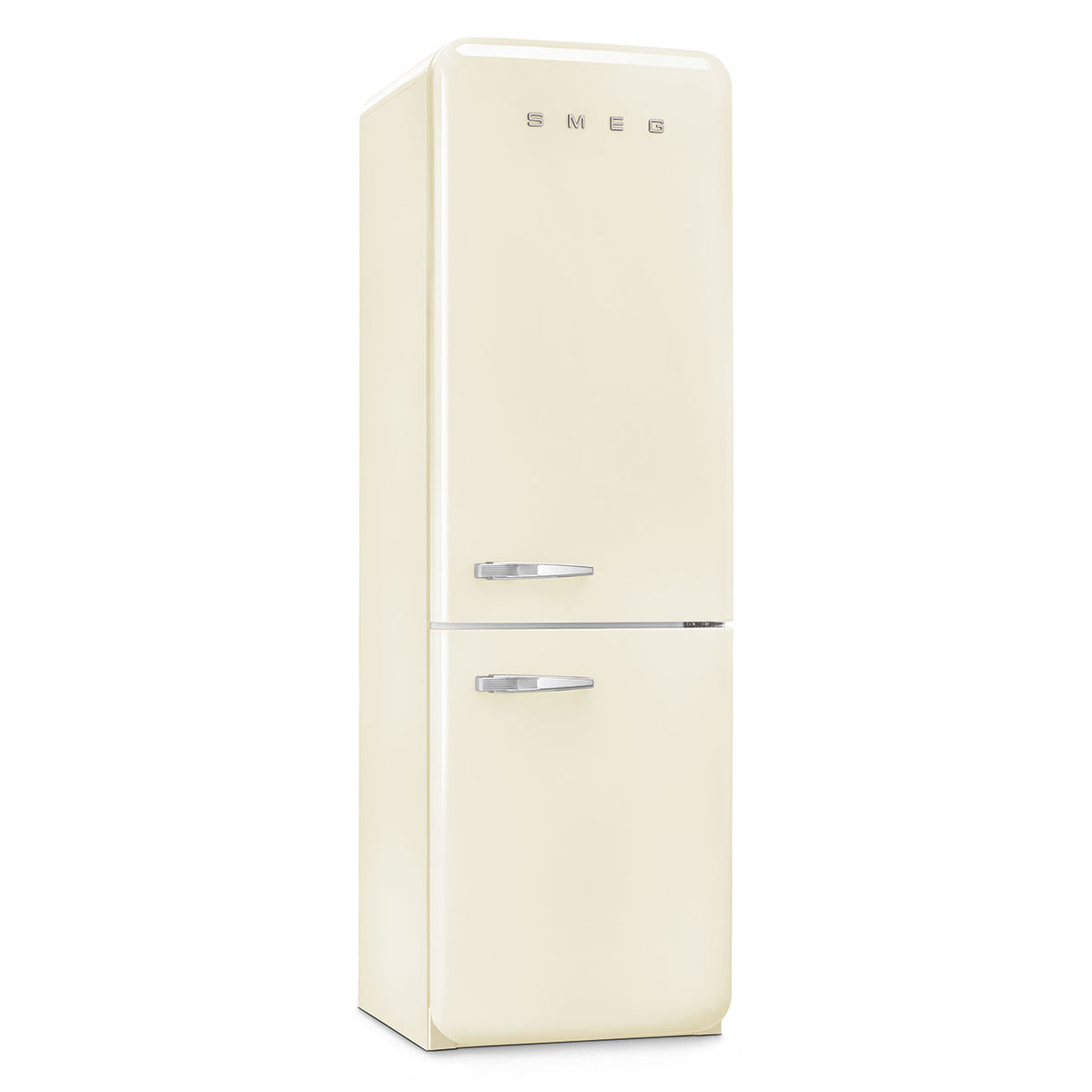 Retro Free Standing Refrigerator in Cream, Right hand hinge